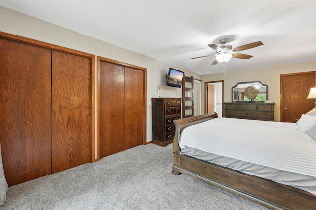 1398 Summit Cir W, Saint Paul, MN 55118 - bedroom with carpet flooring, two closets, and a ceiling fan