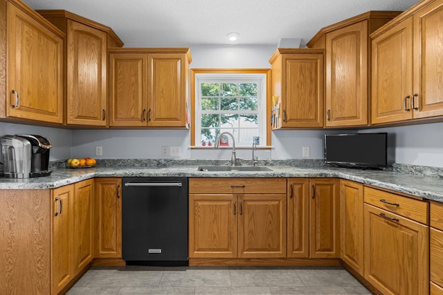 4193 Austin Rd, Owatonna, MN 55060 - kitchen featuring dishwasher, brown cabinets, and light stone counters