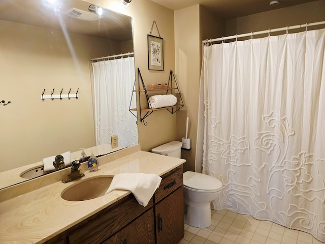 2607 4th Ave NW, Austin, MN 55912 - bathroom featuring vanity, tile patterned flooring, and a shower with shower curtain