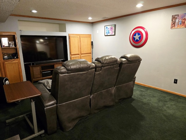 2607 4th Ave NW, Austin, MN 55912 - carpeted cinema with a textured ceiling, recessed lighting, and crown molding
