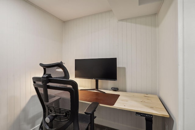 4210 Blaisdell Ave, Minneapolis, MN 55409 - home office featuring wooden walls and carpet flooring