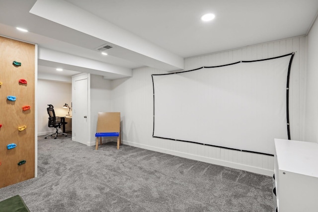 4210 Blaisdell Ave, Minneapolis, MN 55409 - home theater room with carpet flooring and recessed lighting