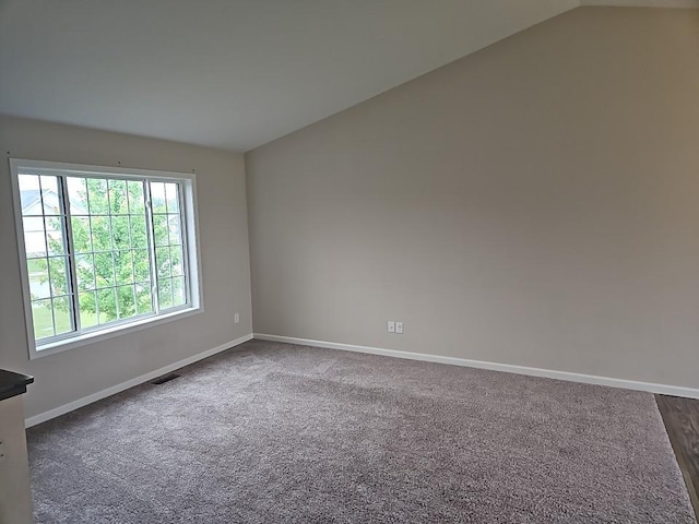 591 Alaska Loop, Cambridge, MN 55008 - spare room with vaulted ceiling and dark colored carpet