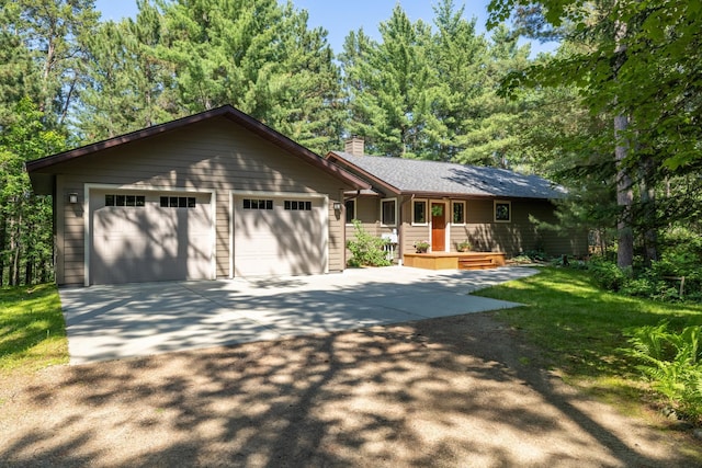 23148 Glenhaven Dr, Nevis, MN 56467 - ranch-style home featuring a chimney and driveway
