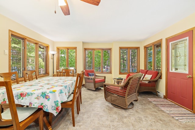 23148 Glenhaven Dr, Nevis, MN 56467 - dining space featuring ceiling fan