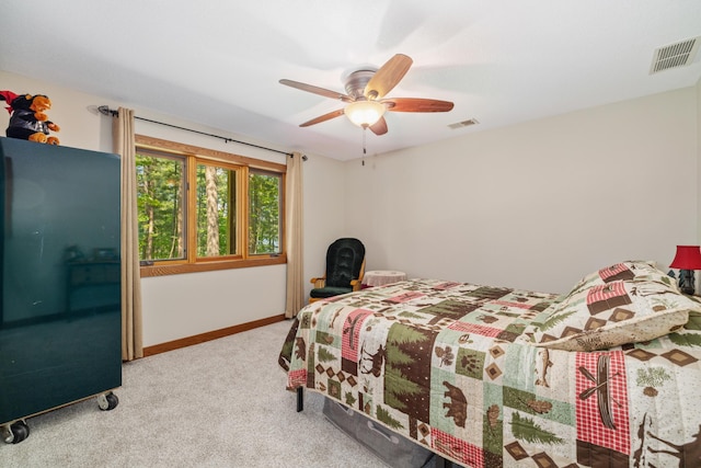 23148 Glenhaven Dr, Nevis, MN 56467 - bedroom with carpet flooring and ceiling fan