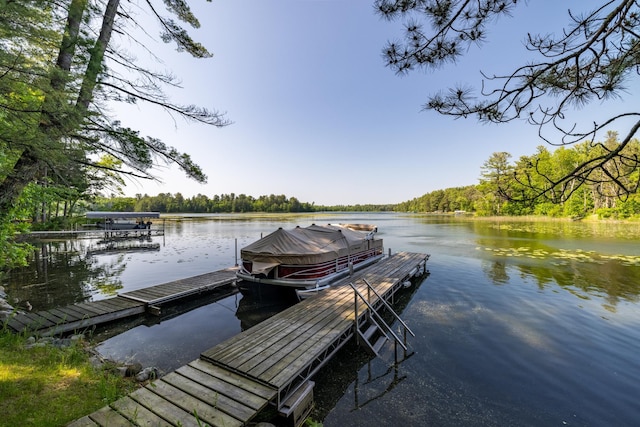 23148 Glenhaven Dr, Nevis, MN 56467 - dock featuring a water view and a forest view