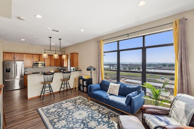 270 4th St E Unit 509, Saint Paul, MN 55101 - living area with recessed lighting and dark wood-style flooring