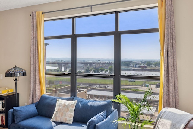 270 4th St E Unit 509, Saint Paul, MN 55101 - living room featuring a water view and healthy amount of natural light