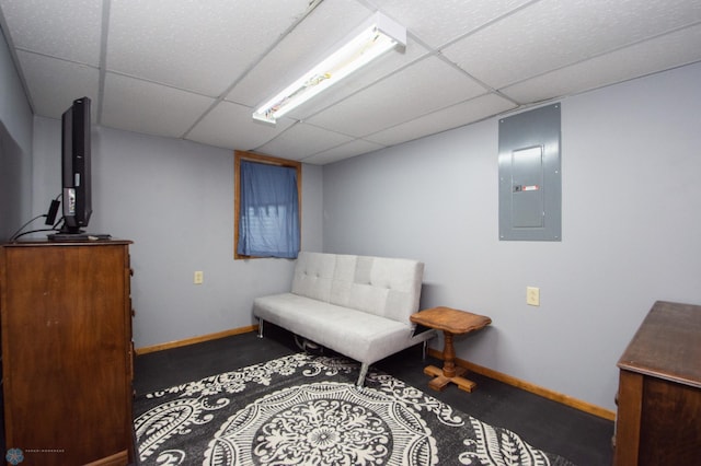 1530 11th Ave S, Fargo, ND 58103 - sitting room with electric panel, a drop ceiling, and carpet