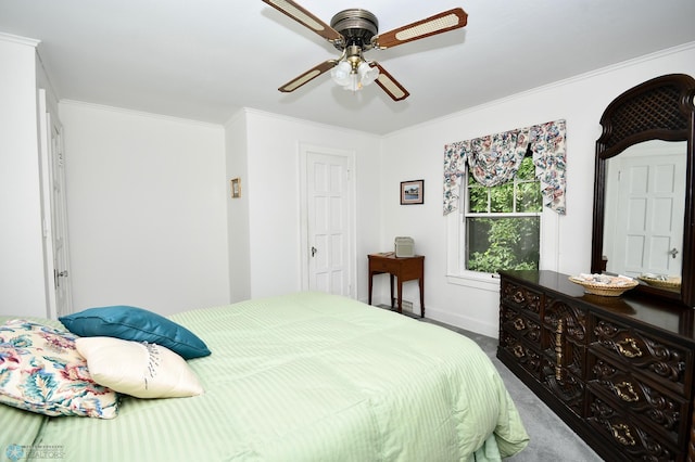 1321 4th St N, Fargo, ND 58102 - carpeted bedroom featuring crown molding and ceiling fan