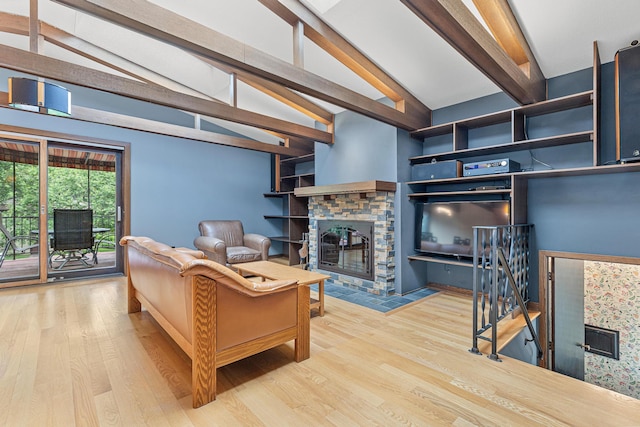 1803 Hubbard Ave, Saint Paul, MN 55104 - living area featuring wood finished floors, a fireplace, and built in features