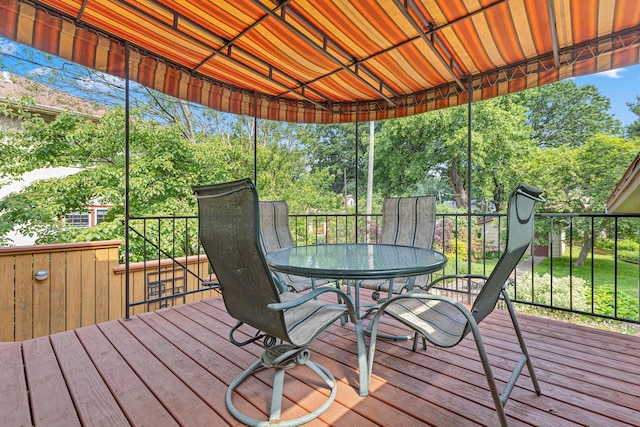1803 Hubbard Ave, Saint Paul, MN 55104 - wooden terrace featuring outdoor dining area