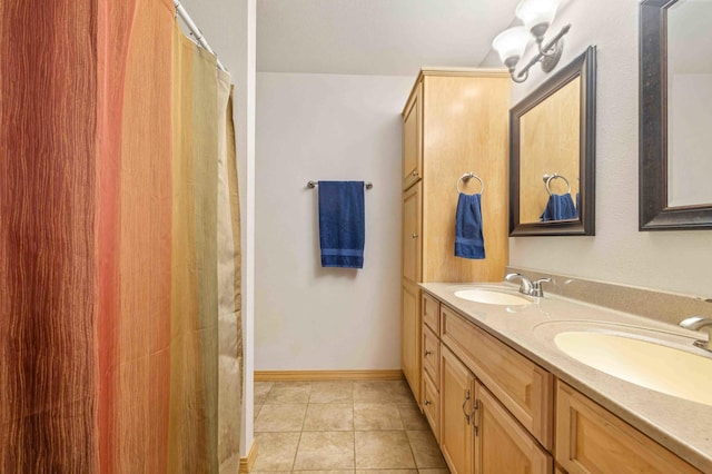 7270 Stone Rdg, Crow Wing Twp, MN 56401 - bathroom with double vanity and tile patterned floors