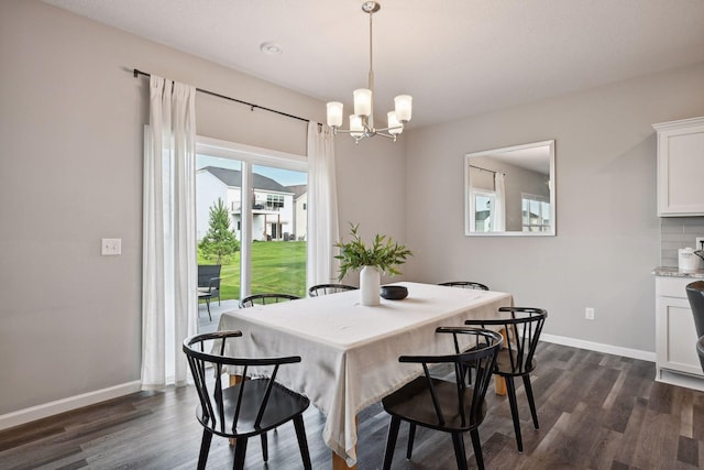 9266 26th St NE, Saint Michael, MN 55376 - dining space with dark wood-style floors and a chandelier