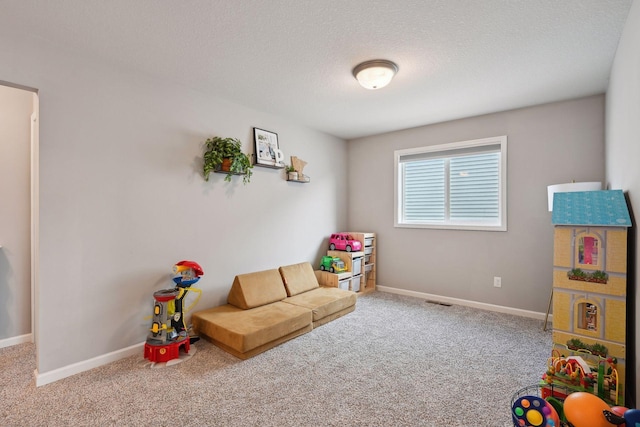 9266 26th St NE, Saint Michael, MN 55376 - recreation room with carpet floors and a textured ceiling