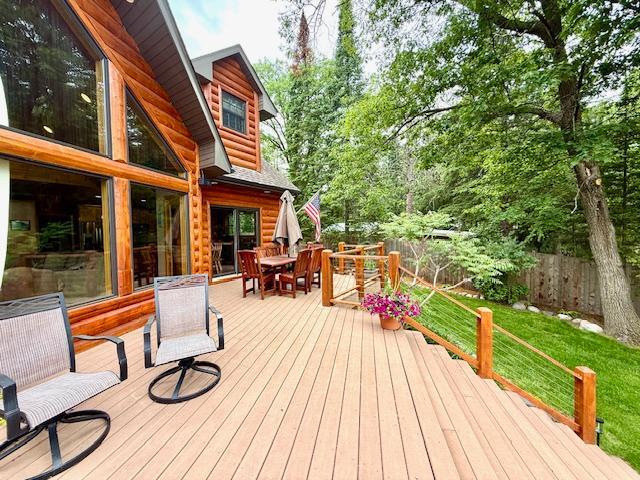 49512 202nd Pl, Shamrock Twp, MN 55760 - deck with outdoor dining space