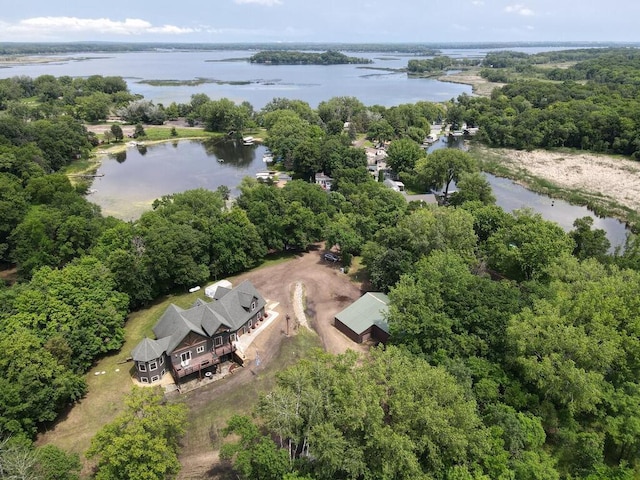2406 Augusta Rd, Fair Haven Twp, MN 55382 - drone / aerial view of a nearby body of water and a forest