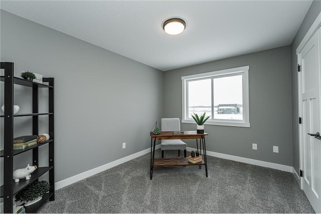 2105 Elk Run Dr SE, Pine Island, MN 55963 - office area featuring dark carpet