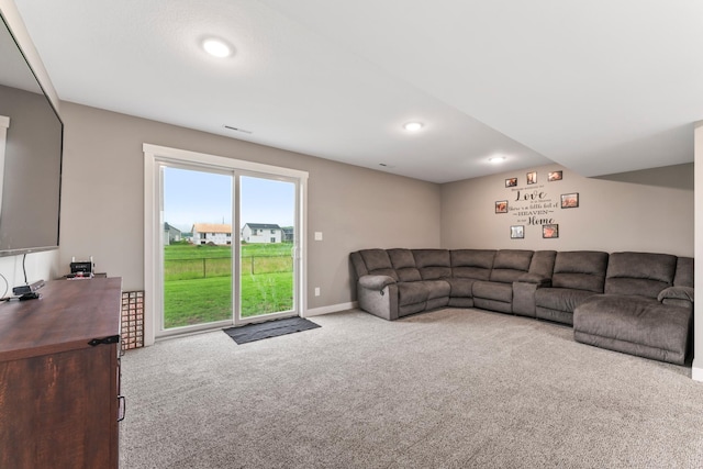2105 Elk Run Dr SE, Pine Island, MN 55963 - carpeted living area with recessed lighting and baseboards