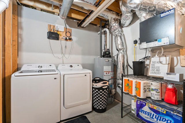 2105 Elk Run Dr SE, Pine Island, MN 55963 - washroom with water heater and washing machine and dryer
