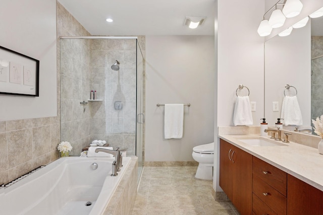 222 2nd St SE Unit 1503, Minneapolis, MN 55414 - bathroom with a bath, vanity, and a shower stall