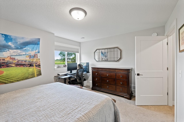 4452 167th Ave NW, Andover, MN 55304 - bedroom featuring light carpet, a textured ceiling, and an office area