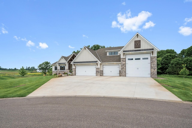 4452 167th Ave NW, Andover, MN 55304 - craftsman inspired home with board and batten siding, stone siding, an attached garage, and a front yard
