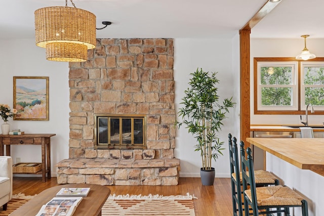 301 3rd St S Unit 302, Stillwater, MN 55082 - living area featuring hardwood / wood-style floors and baseboards
