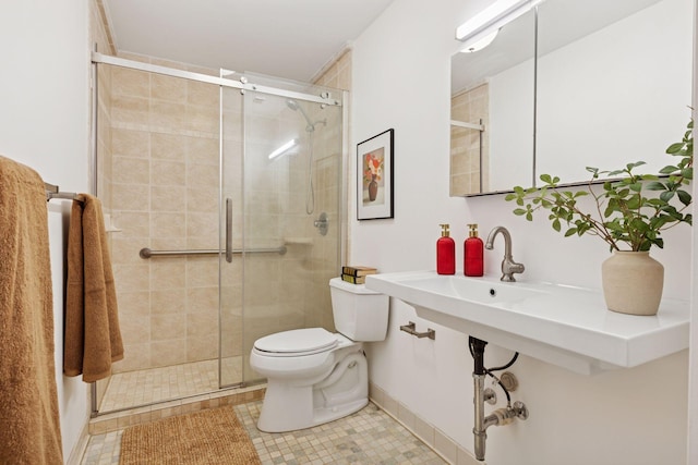 301 3rd St S Unit 302, Stillwater, MN 55082 - bathroom featuring a stall shower and tile patterned floors