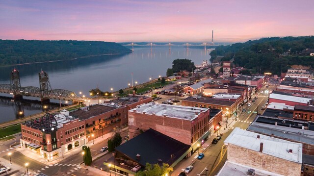 301 3rd St S Unit 302, Stillwater, MN 55082 - aerial view at dusk of a water view and a notable bridge