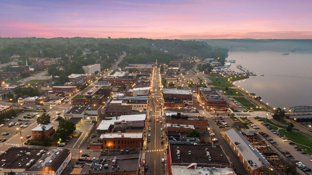 301 3rd St S Unit 302, Stillwater, MN 55082 - aerial view at dusk of a water view