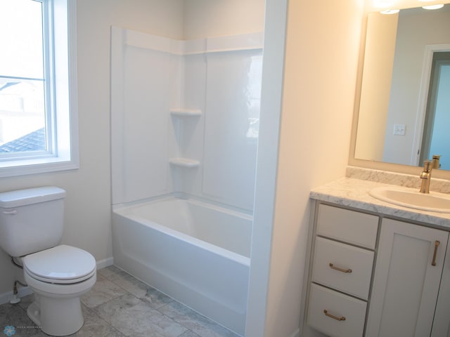 302 Neuman Blvd, Colfax, ND 58018 - bathroom with vanity, bathtub / shower combination, and marble finish flooring