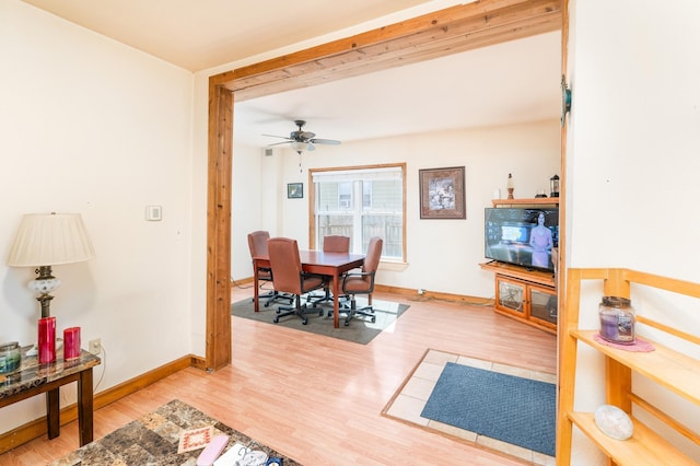 14 3rd St, Proctor, MN 55810 - dining room featuring wood finished floors and ceiling fan