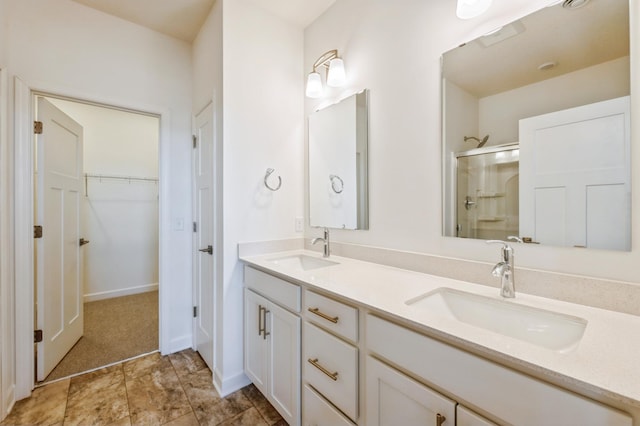 20264 Marsh Ct, Rogers, MN 55311 - full bath with a stall shower, double vanity, and a spacious closet