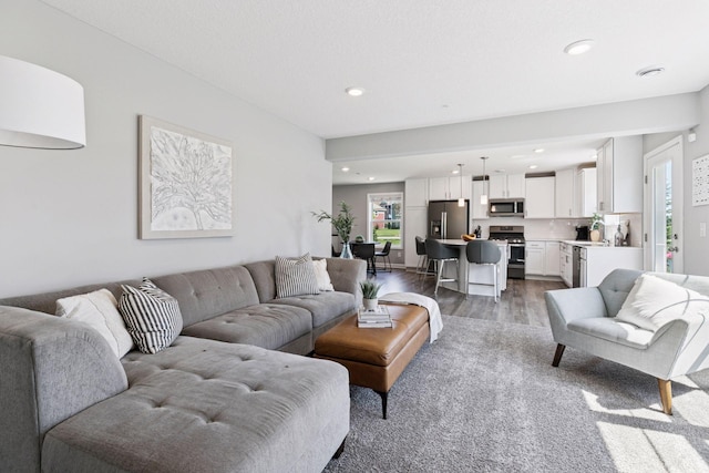 9462 Bridle Way, Victoria, MN 55386 - living area featuring recessed lighting and light wood finished floors