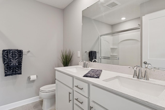 9462 Bridle Way, Victoria, MN 55386 - full bath featuring double vanity and a shower with shower door