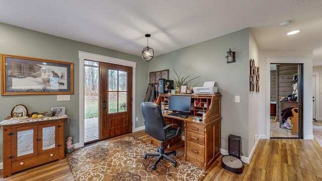 31340 Indigo Rd, Fountain, MN 55935 - office with wood finished floors and recessed lighting