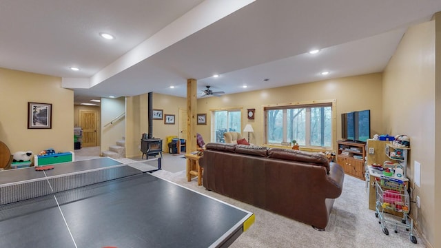 31340 Indigo Rd, Fountain, MN 55935 - recreation room with recessed lighting and carpet