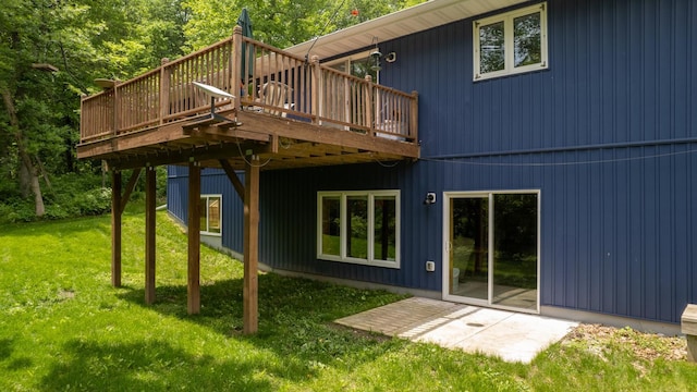 31340 Indigo Rd, Fountain, MN 55935 - back of house with a lawn and a wooden deck