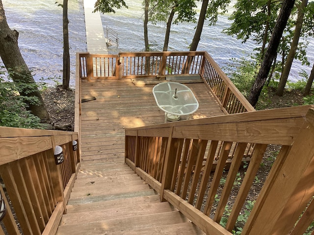 14275 Schuelke Beach Rd NW, Miltona, MN 56354 - wooden terrace featuring a water view