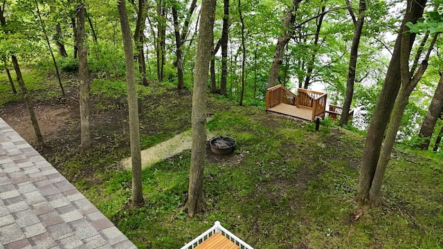 14275 Schuelke Beach Rd NW, Miltona, MN 56354 - view of yard featuring a wooden deck