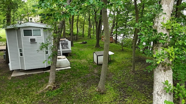 14275 Schuelke Beach Rd NW, Miltona, MN 56354 - view of yard with a shed and a wooden deck