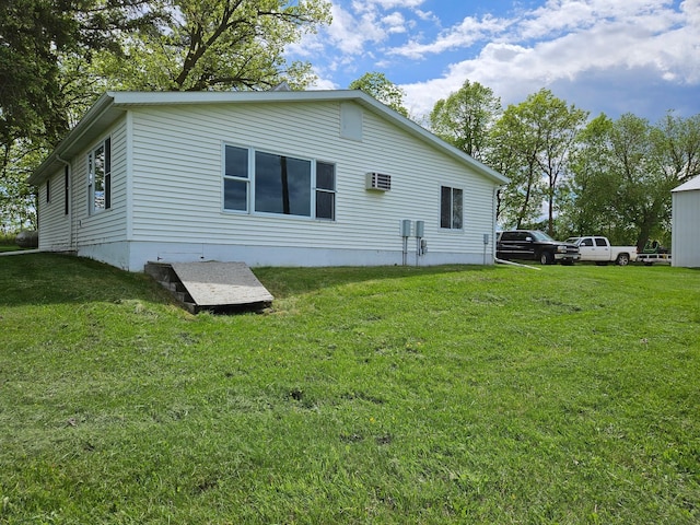 10244 State Highway 87, Blueberry Twp, MN 56464 - rear view of house with a yard and a wall mounted air conditioner