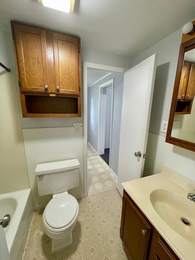 10244 State Highway 87, Blueberry Twp, MN 56464 - bathroom with vanity, a bath, and tile patterned floors