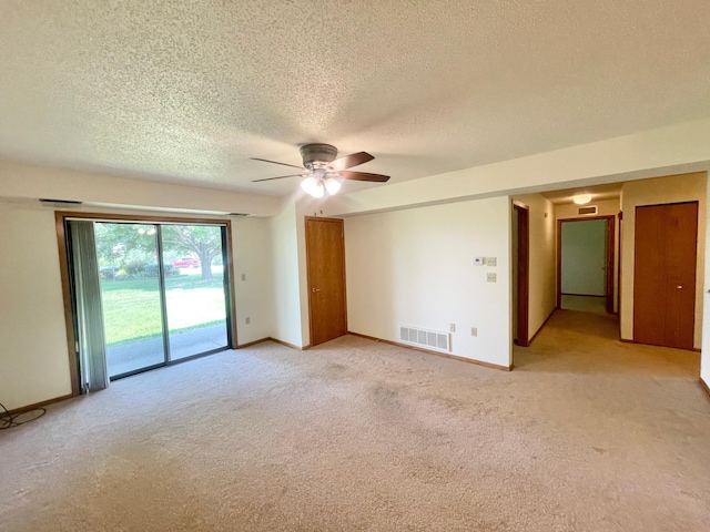 401 County Road 5 Unit 102, Springfield, MN 56087 - empty room featuring a ceiling fan, a textured ceiling, and light carpet
