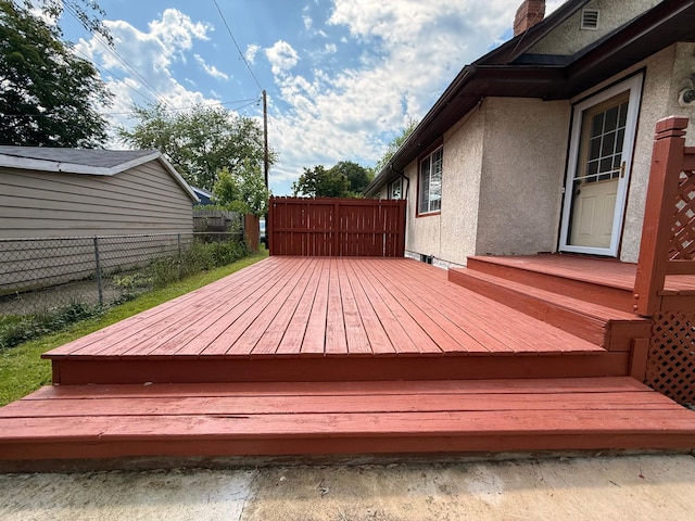 2112 Manitou Ave, Saint Paul, MN 55119 - wooden terrace with a fenced backyard