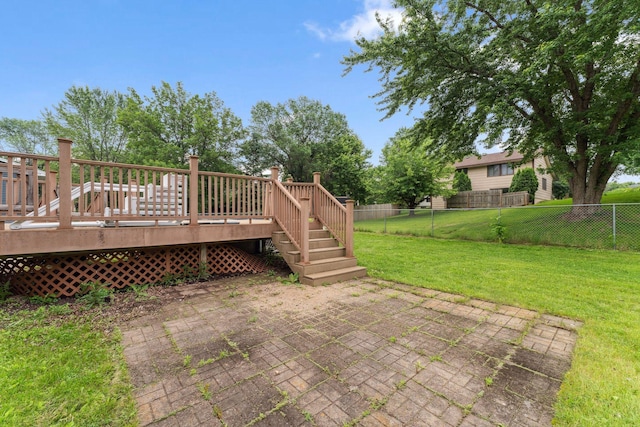 6636 Lancaster Ln N, Maple Grove, MN 55369 - fenced backyard with a deck and a patio
