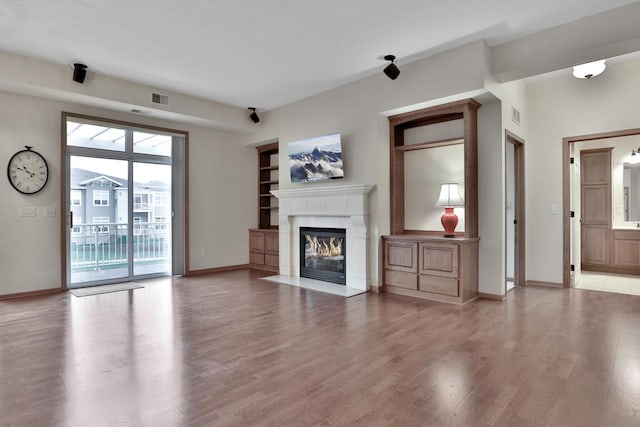 17417 72nd Ave N Unit 205, Maple Grove, MN 55311 - unfurnished living room with light wood finished floors and a fireplace with flush hearth