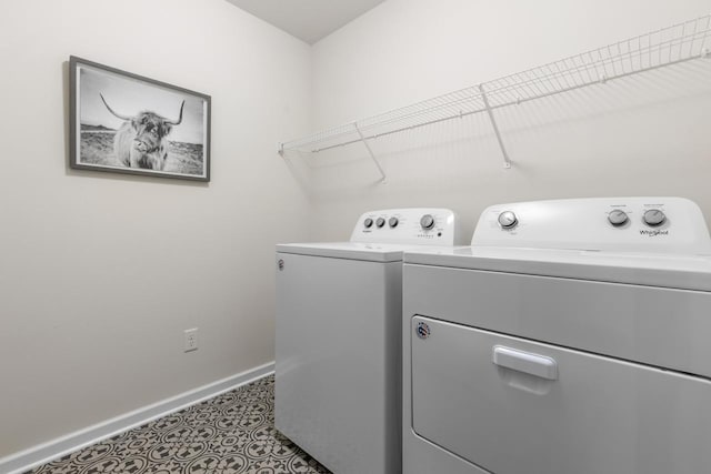 732 Wildflower Ln, Chanhassen, MN 55317 - laundry room with separate washer and dryer and baseboards